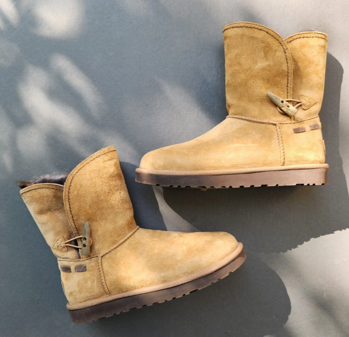 Stivali UGG AUSTRALIA donna 10 prato marrone castagno scamosciato montone toscano