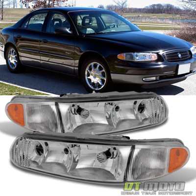 1997-2005 Buick Century 97-04 Regal Headlights Headlamps Replacement Left+Right