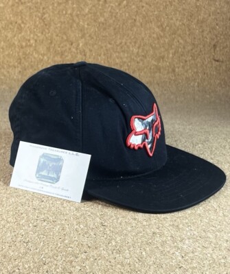 Fox Racing Hat Cap OSFA Men Black Snapback Red Black Grey Fox Head