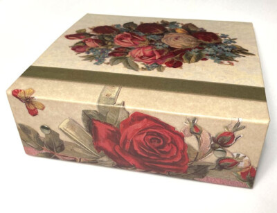 Red Rose Flower Vintage Floral Photo Album Recipe Scrapbook Small Plastic Sheets