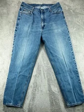 Mens Jeans 38x34 Straight Stone Wash Blue Jean Denim Members Mark Actual 37x33 G
