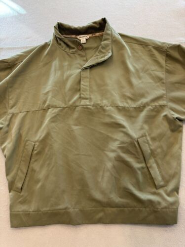 Slazenger Golf Jacket Men's Large Olive Green Short Sleeve Pullover Brushed - Picture 3 of 5