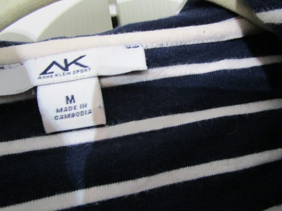 Sudadera con capucha deportiva para mujer Ann Klein azul marino mediana cremallera completa Foto 4 de 4