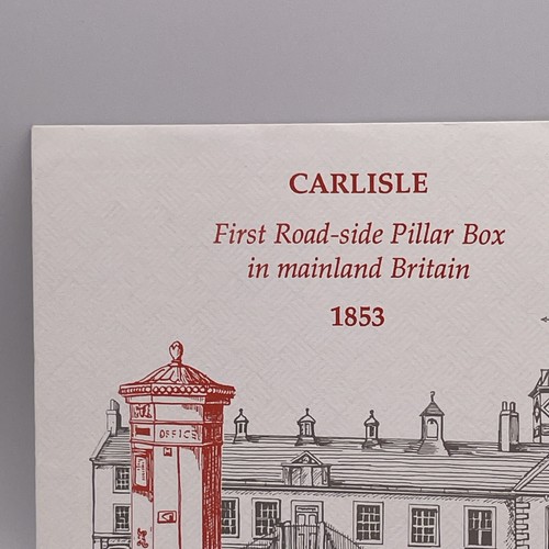 CARLISLE First Road-side Pillar Box in Britain 1990 Postmark PMK Queen Stamp FDC - Picture 4 of 12