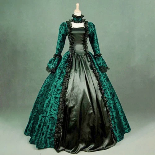 Retro Women's Medieval Victorian Dress Costume Party Renaissance Dress Ball Gown - Picture 3 of 27