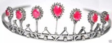 7.90ct Rose cut Diamond 925 silver ruby Antique Look wedding hair tiara Crown