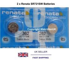 SR721SW Watch Battery x 2 Renata 362 1.55v Silver Oxide