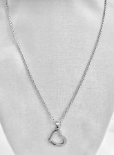 Silver Tone Open Heart  Love Stainless Steel Pendant Necklace