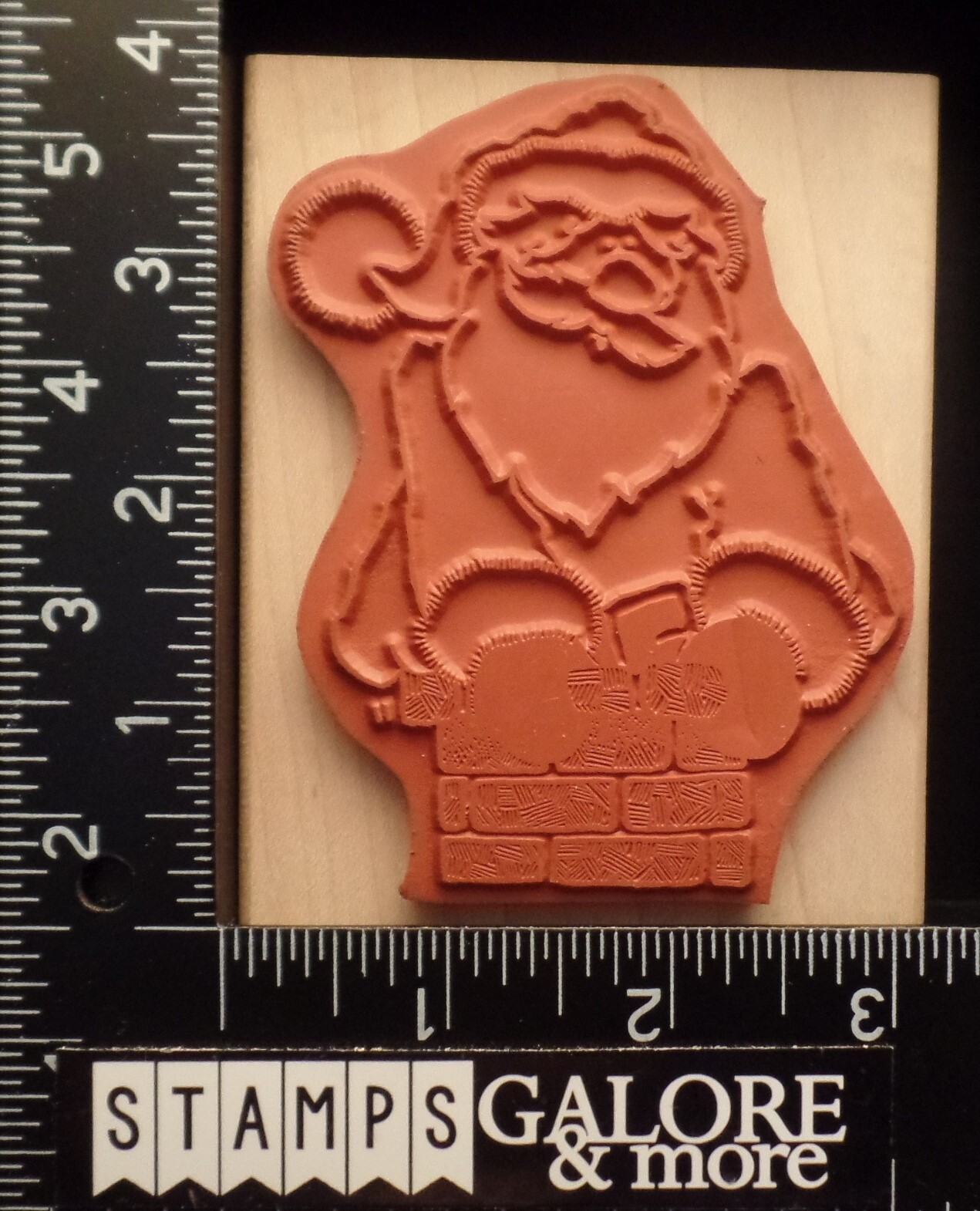 Eureka Rubber Stamps cHRISTMAS SANTAS GOING DOWN THE CHIMNEY 2148 eBay