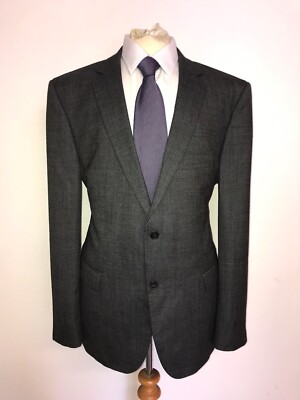 HUGO BOSS Selection - Herren GRAUER TWEED WOLLANZUG - UK 46 Reg - W40 L32 - WUNDERSCHÖN