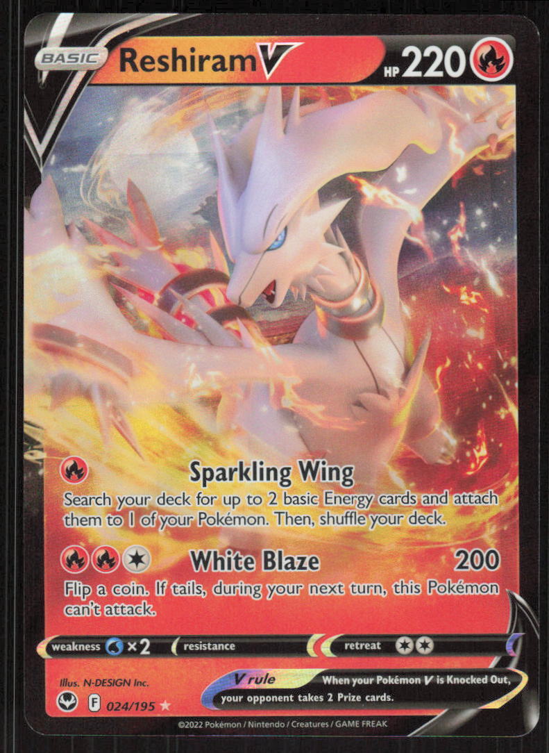 Pokemon TCG SWSH12: Silver Tempest #024/195 Reshiram V NM
