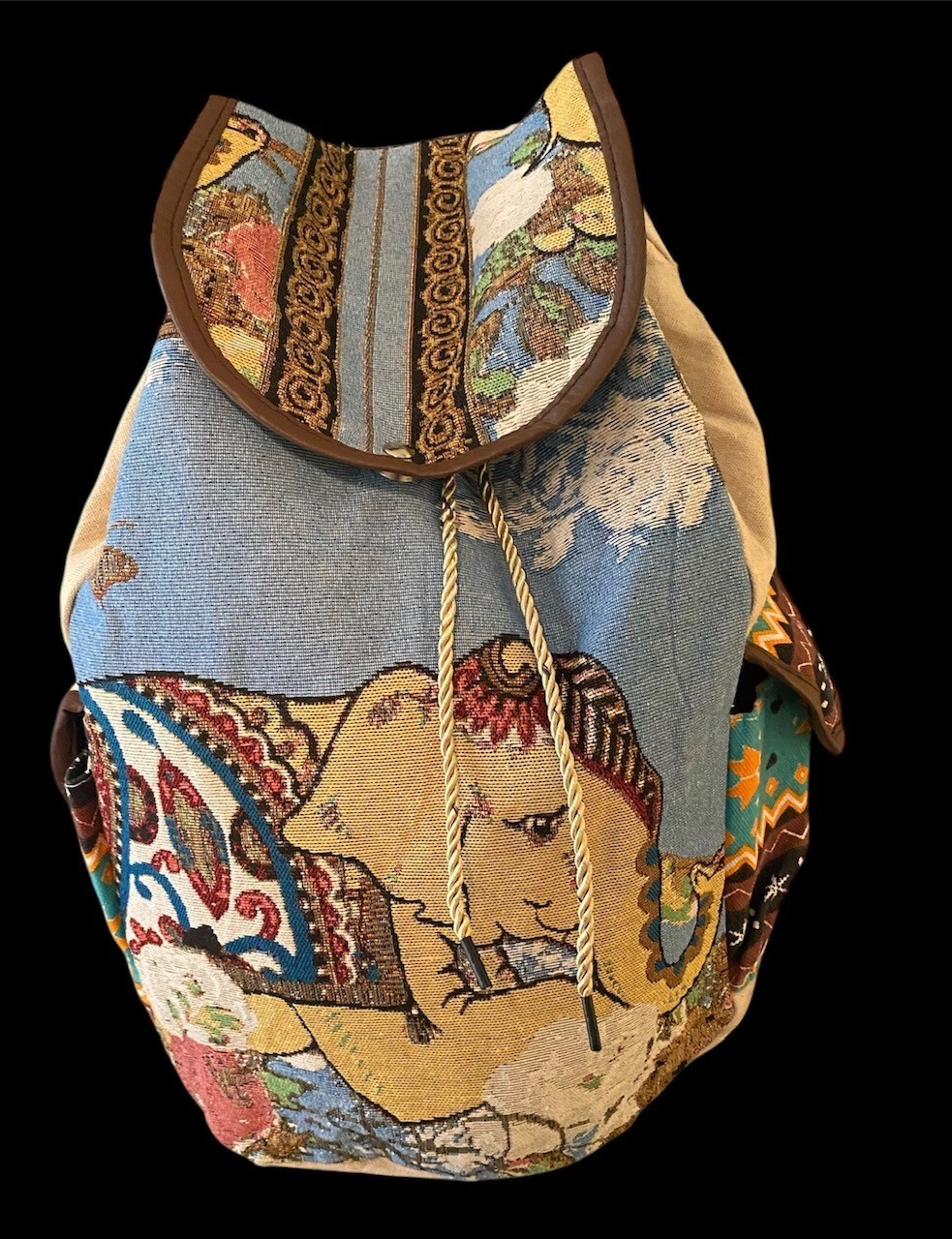 Elephant Lovers Canvas Drawstring Backpack - image 1