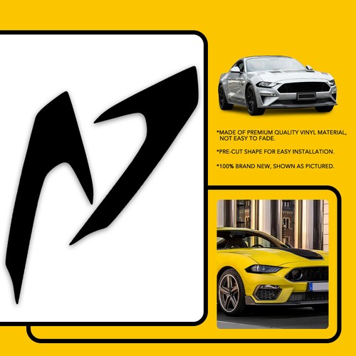 FOR 2018-2023 Ford Mustang Headlight Amber Side Marker SMOKE Vinyl Tint Overlay - Afbeelding 9 van 9