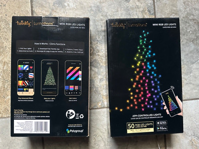 2 NIB Twinkly Luminations Mini RGB 50 LED App Controlled Mappable LIGHTS 16.3ft