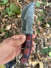 HANDMADE DAMASCUS STEEL SKINNING HUNTING KNIFE BUSHCRAFT KNIFE MICARTA HANDLE 97