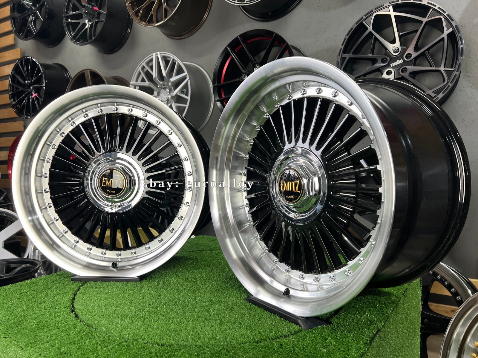 4 x 17 Inch 4x100 Emitz Style Black JDM Wheels: Fits For BMW E30 Toyota ...