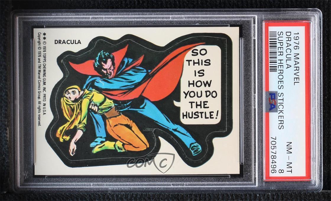 1976 Topps Marvel Comic Book Heroes Dracula PSA 8 0f9x