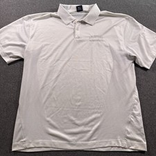 Nike Golf Polo Shirt Men's XL Dri Fit White Solid Short Sleeve Embroidered Logo