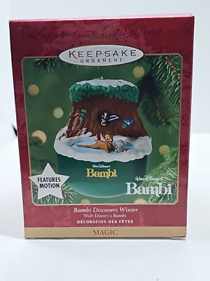 Hallmark Bambi Discovers Winter Magic Motion Keepsake Ornament 2001 NEW (O3)