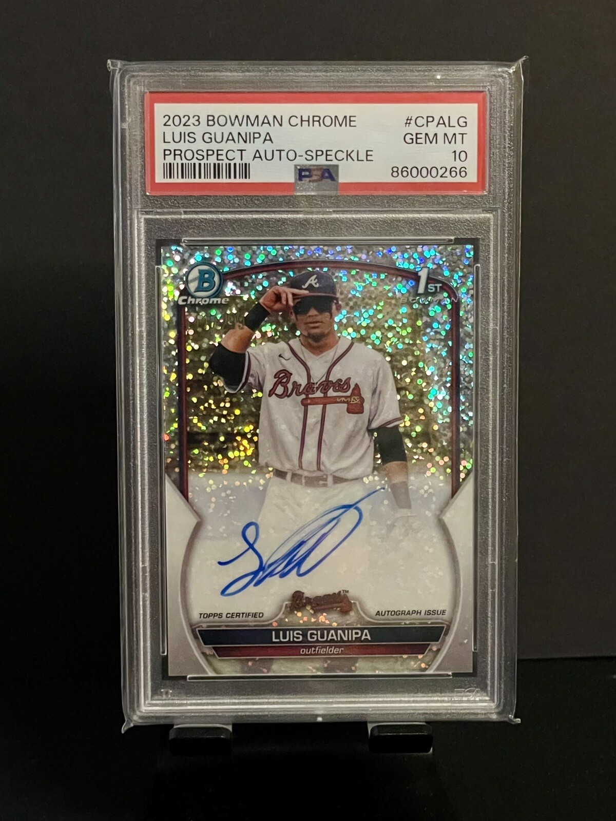 PSA 10 LUIS GUANIPA AUTO 1st 2023 Bowman Chrome SPECKLE REFRACTOR /299 GEM MINT