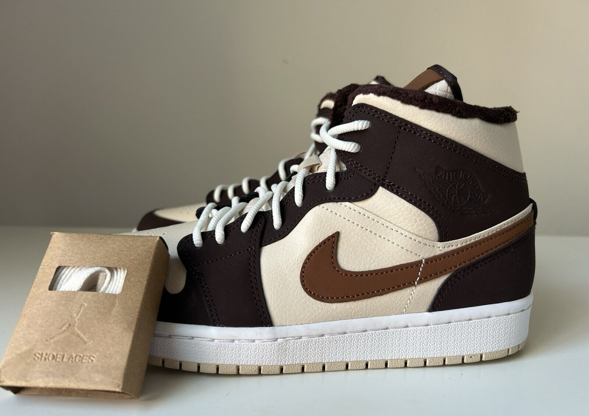 Nike Air Jordan 1 ブラウン/ホワイト ハイカット WMNS) Air Jordan 1 Mid SE 'Cream Dark Chocolate' DO6699-200