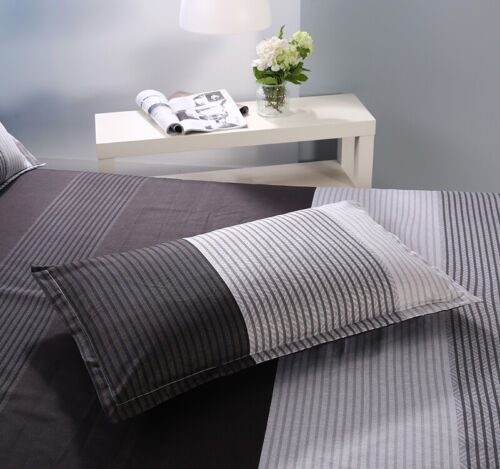 Set copripiumino trapuntato 3D motivo a righe art nero grigio set lenzuola fe... - Foto 3 di 9