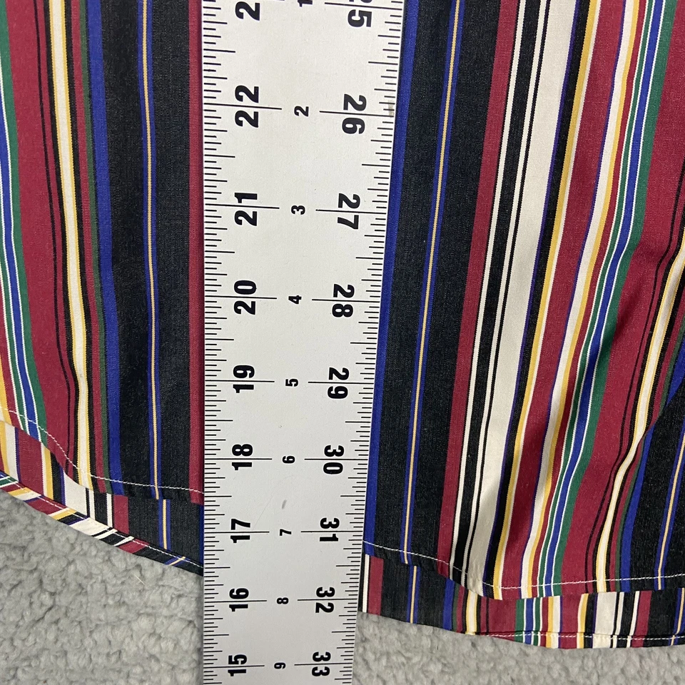 Camisa Ralph Lauren De Colección Para Hombres XL Azul Multicolor Rayas Ajuste Personalizado 17 1/2 Foto 4 de 4