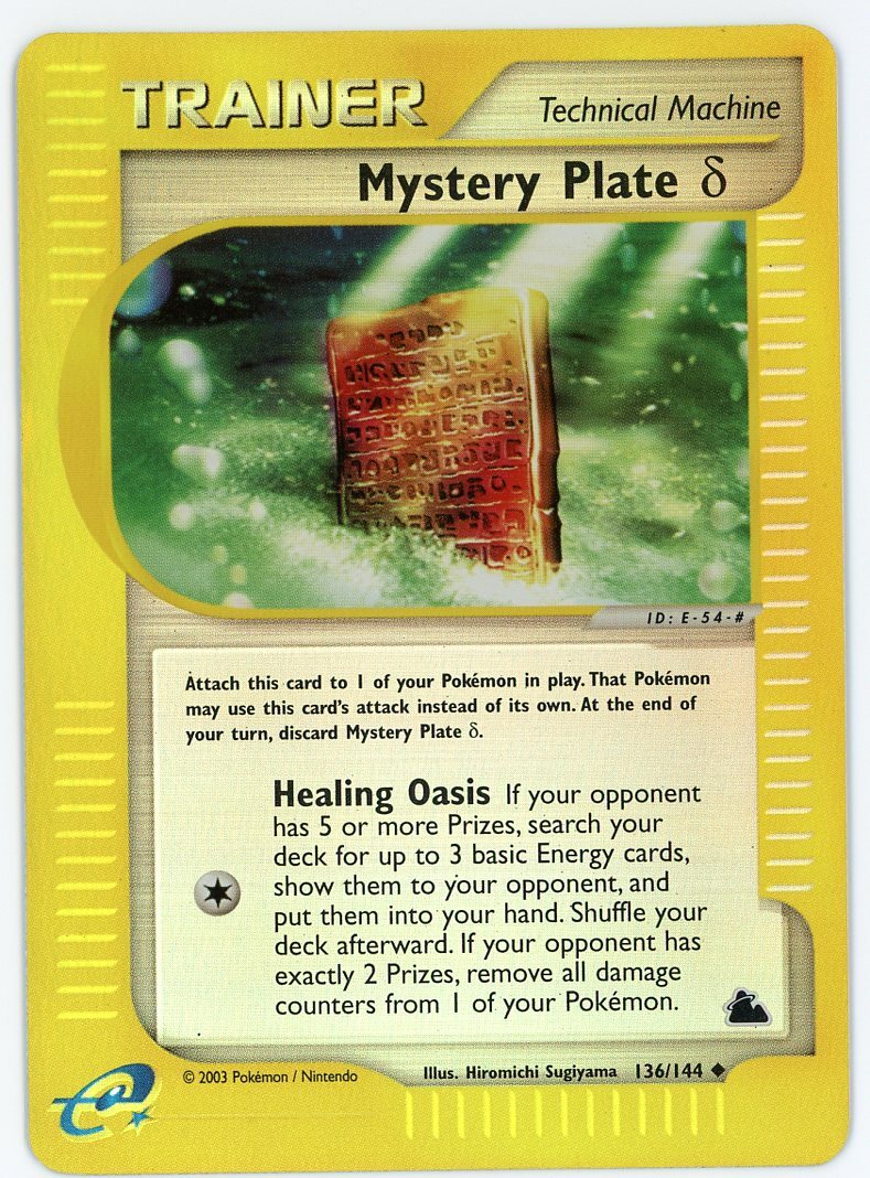 Mystery Plate Delta 136/144 Skyridge Reverse Holo Foil Trainer Pokemon - LP
