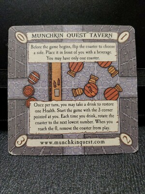 Munchkin Quest Tavern Lab Coaster Promo Steve Jackson Games SJG