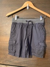 Wonder Nation Boy Pull on Shorts woven CARGO GRAY SIZE MEDIUM 8 EUC DRAWSTRING