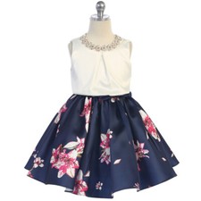 NAVY BLUE Size 8 Flower Girl Dress Birthday Recital Bridesmaid Formal Party