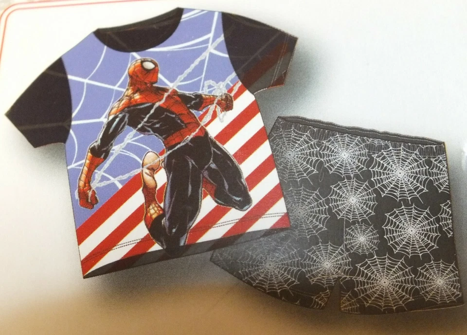 漫威蜘蛛侠超级英雄青年 2 件套睡衣短裤套装密封 * MED* — 第 2/4 张图片