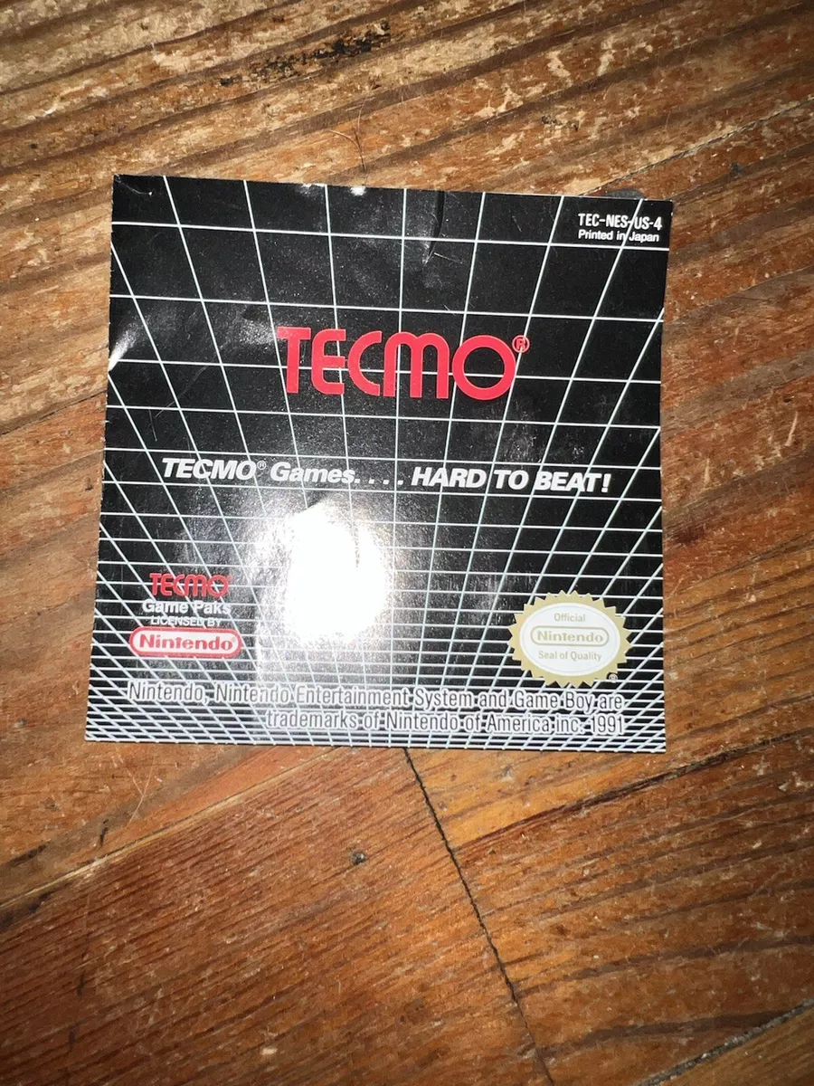 Tecmo Games Hard To beat TEC-NES-US-3 NES Nintendo INSERT ONLY Authentic