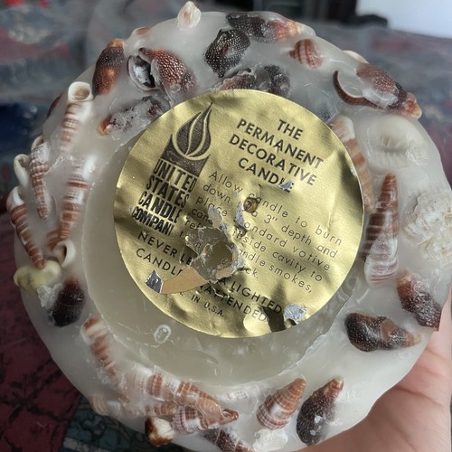 Permanent Decorative Candle Pillar Embedded Seashells Turns Into Candle Holder - Picture 8 of 10