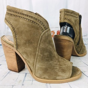 vince camuto black open toe booties