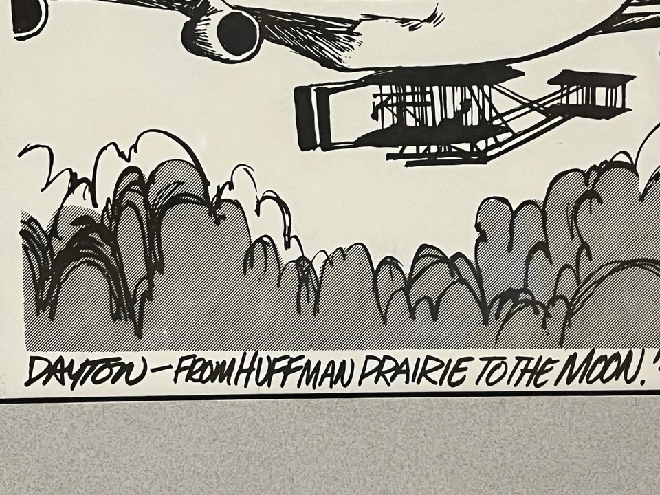 Framed Original Cartoon Strip Signed Mike Peters Numbered Space shuttle Flight - Image 4 of 4