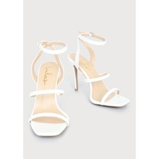 Lulus Leticiya White Ankle-Strap High Heel Sandals Stiletto Women  s Size US 7.5