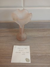 Jack-in-Pulpit Pink Frosted Glass Vase