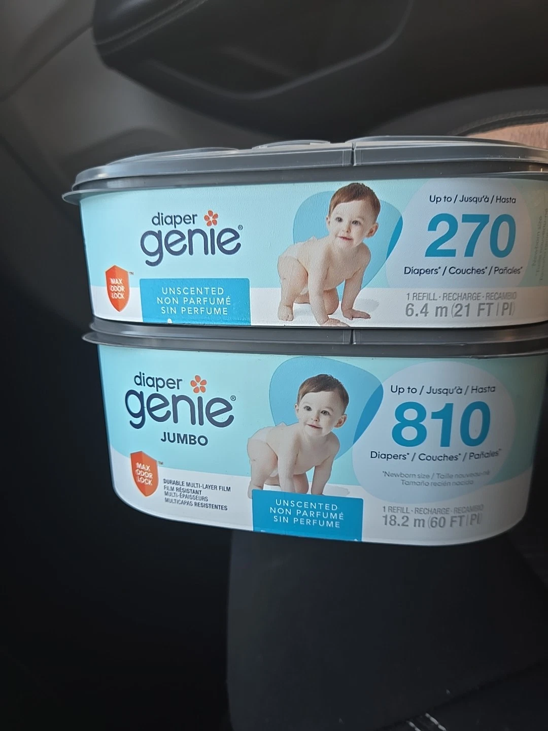 Diaper Genie Refill Bags includes two multi-size packs. Holds 1,080 diapers.