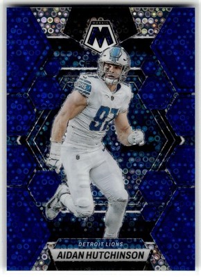 Aidan Hutchinson 2023 Panini Mosaic No Huddle Blue Prizm #189 Lions 16/75