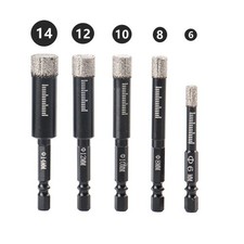 Dry Drill Bits Set for Marble Ceramic Tile - 6/8/10/12/14mm Sizes Available