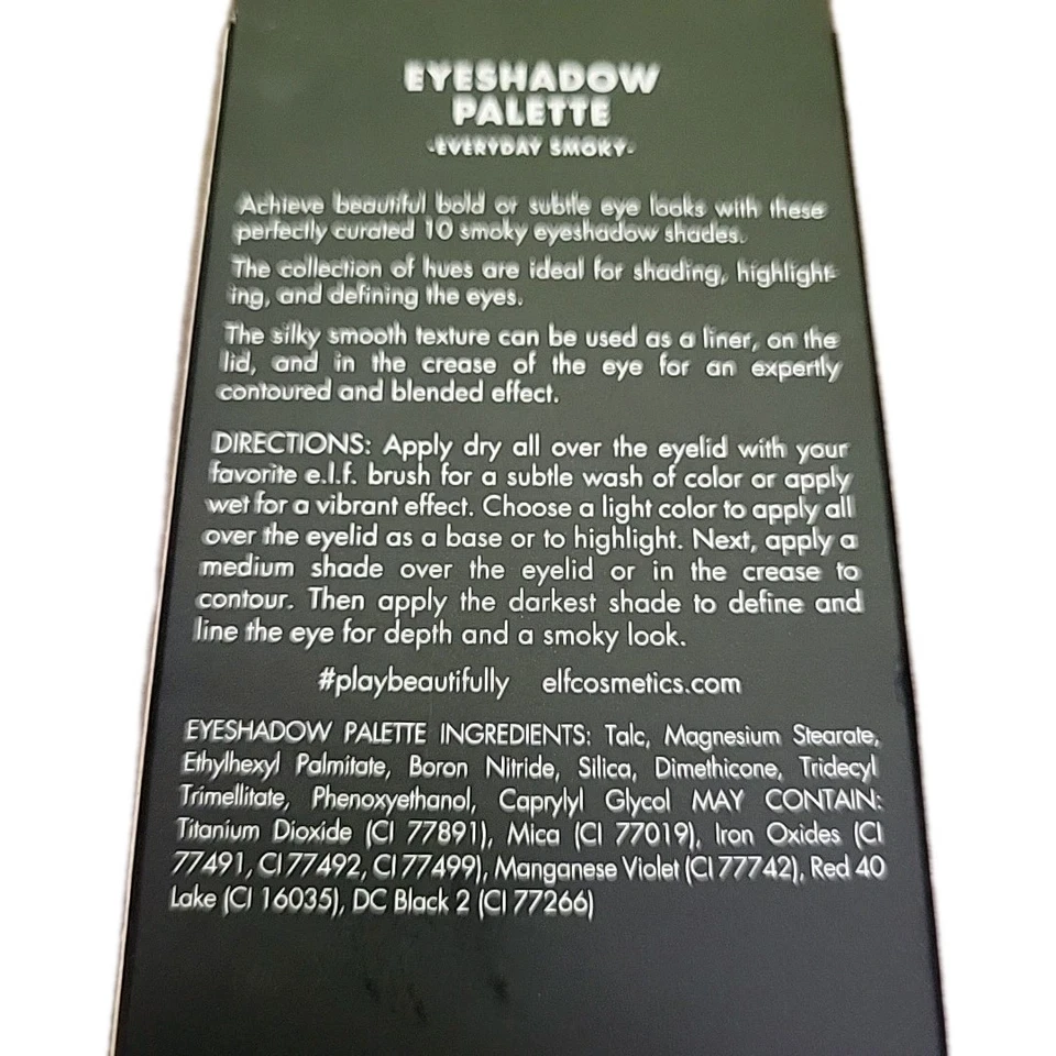 e.l.f. Eyeshadow Palette Ten Shades 83278 Everyday Smoky Brown Gray Tan - Image 4 of 4