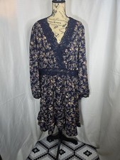 Shein Navy Blue Floral Dress Women's Size 3XL