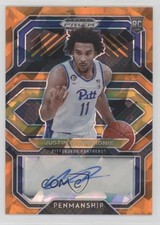 2021 Prizm Draft Picks College Penmanship Orange Ice Justin Champagnie Auto 2u3
