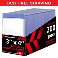 200 Clear Hard Plastic Trading Card Sleeves – Baseball Card Toploaders Protector