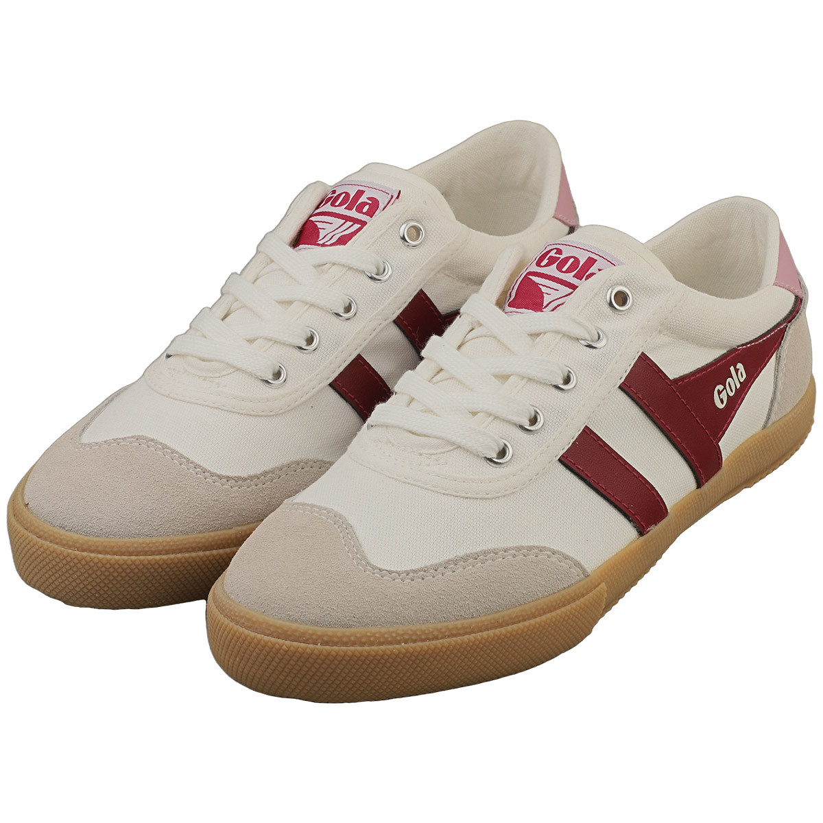 Gola Badminton Womens Fashion Sneakers in Off White Cerise - 10 US