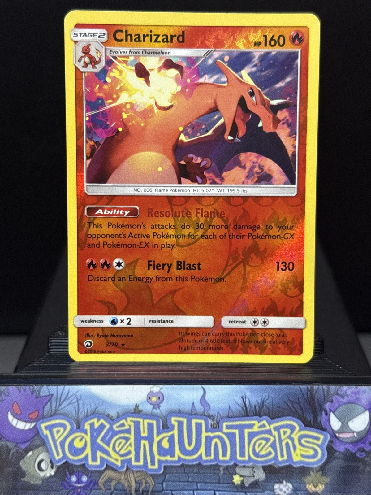 Pokemon Card Charizard 3/70 Dragon Majesty Reverse Holo Rare Near Mint
