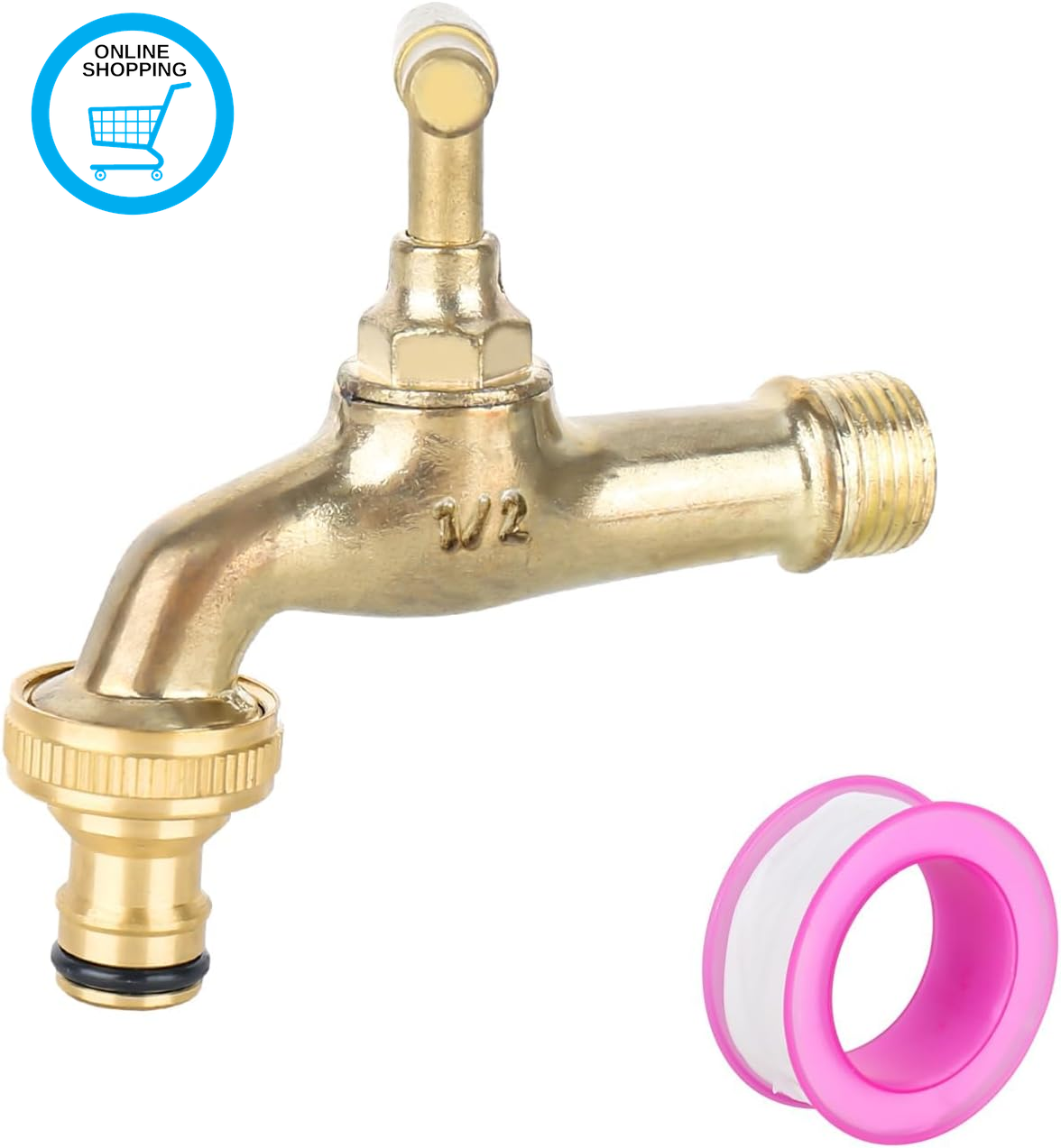 Universal Water Tap for the Garden Rust and Frost Resistant 1/2 Inch Brass Water