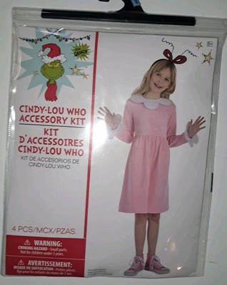 CINDY-LOU WHO The Grinch 4-Piece Accessory Kit Costume Kit Kids Children NEW