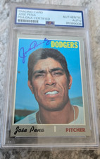 1970 TOPPS SIGNED CARD JOSE PENA LOS ANGELES DODGERS REDS MEXICO PSA DNA # 523